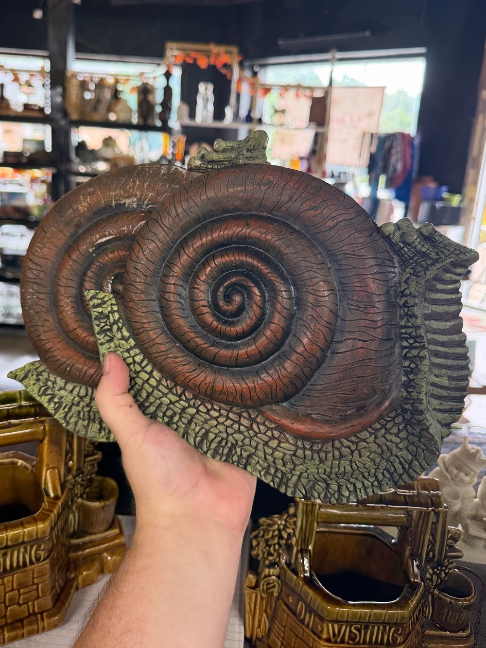 Handcrafted Brown and green snail Wall Art – Home Accent
